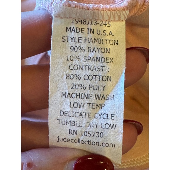 JUDE Shirt Women Large Pink Lace Up Knit‎ Lightweight Pullover Athleisure USA - Picture 9 of 9